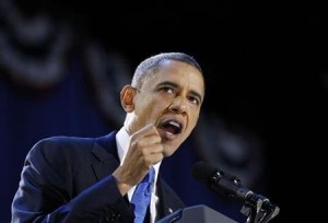 Barack Obama at the podium