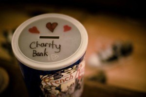 A charity bucket