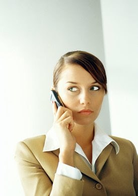 Woman receiving a phone call.