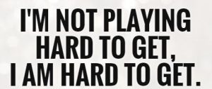 I'm not playing hard to get I am hard to get sign 