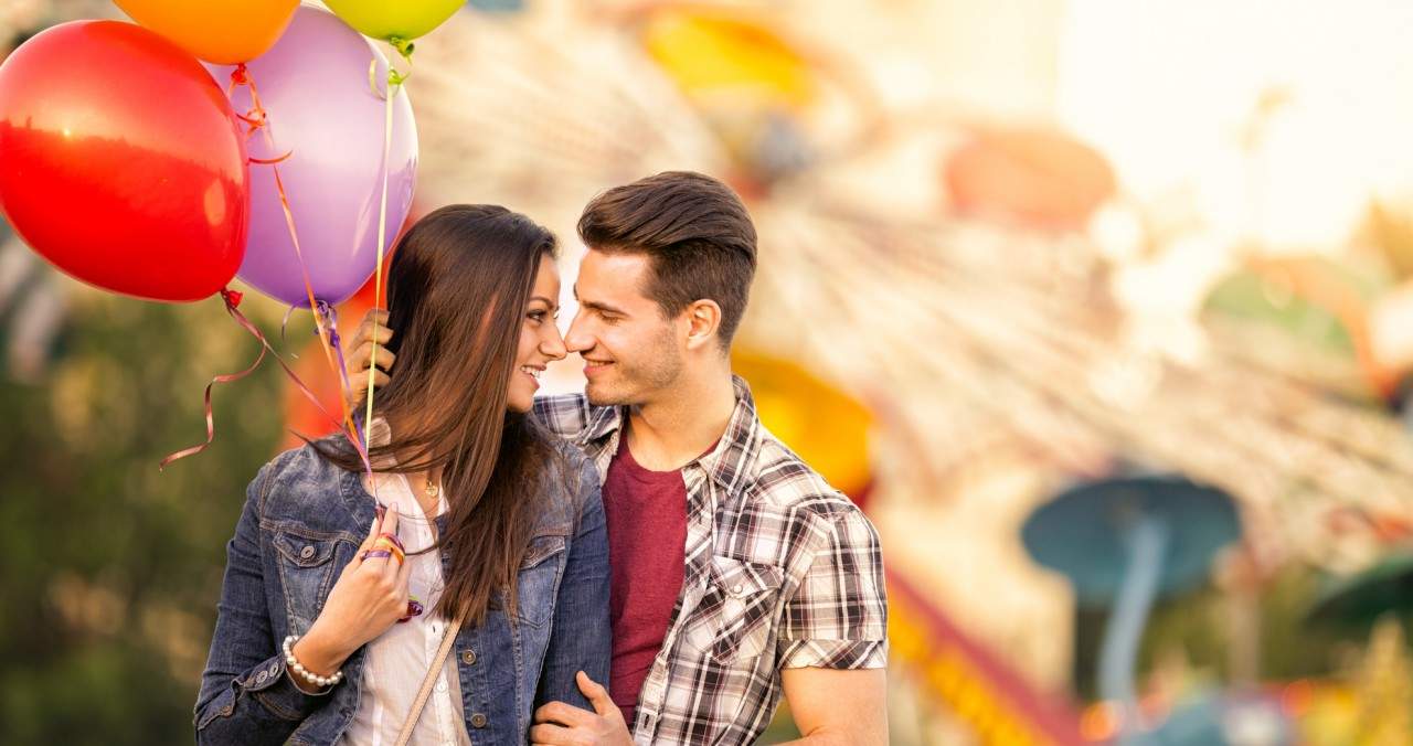 couple at a carnival 