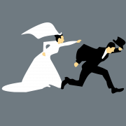 wife chasing husband