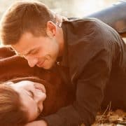 loving couple in the grass