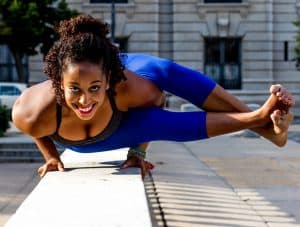 woman doing yoga