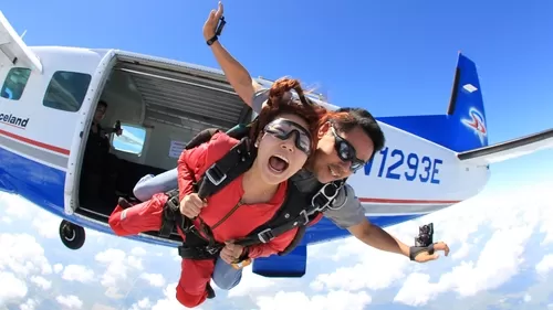skydiving woman