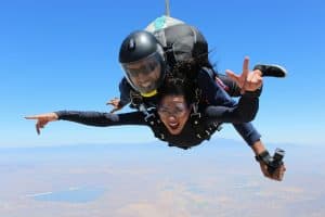 skydiving woman