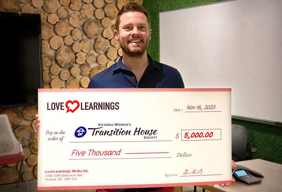 LoveLearnings Donation Cheque